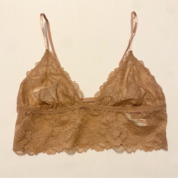 Free People Other - Free People Intimately Everyday Lace Longline Bralette Neutral